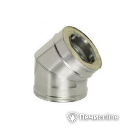 Дымоход Дымок Колено 45° с изоляцией 0,8 мм. OТFR45 200/280 в Бронницах