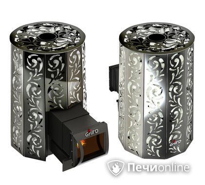 Дровяная печь-каменка GrillD Violet long Жадеит 80 в Бронницах