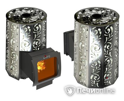 Дровяная печь-каменка GrillD Violet window long Max Жадеит 100 в Бронницах