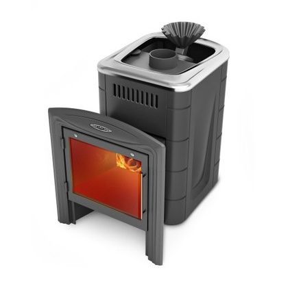 Дровяная банная печь TMF Гейзер Мини 2016 Inox Витра ЗК ТО антрацит в Бронницах