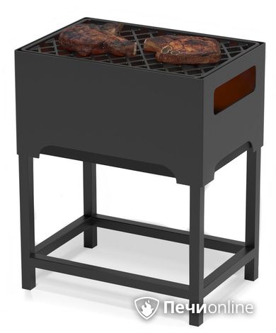 Мангал Везувий Турист №1 с чугунной решеткой "СТЕЙК" на подставке в Бронницах