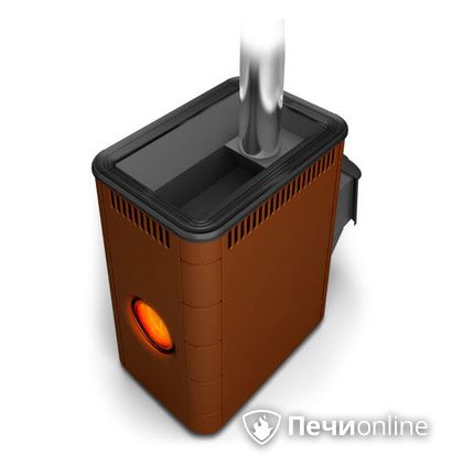 Дровяная банная печь TMF  Аврора Inox ДА Иллюминатор терракота  в Бронницах