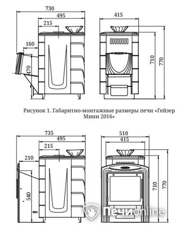 Дровяная банная печь TMF Гейзер Мини 2016 Carbon ДН КТК ЗК антрацит в Бронницах