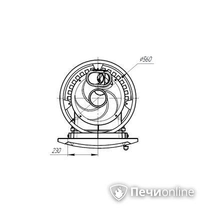 Дровяная печь-каменка Прометалл Атмосфера L короткий топливный канал сетка в Бронницах