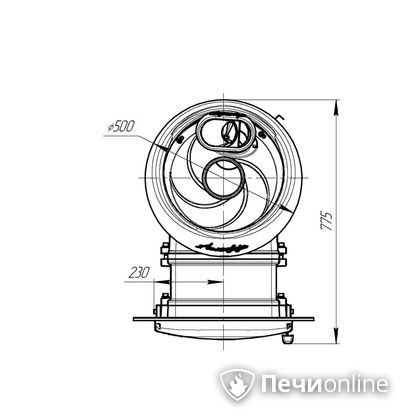 Дровяная печь-каменка Прометалл Атмосфера L комбинированная сетка-ламель Змеевик наборный в Бронницах