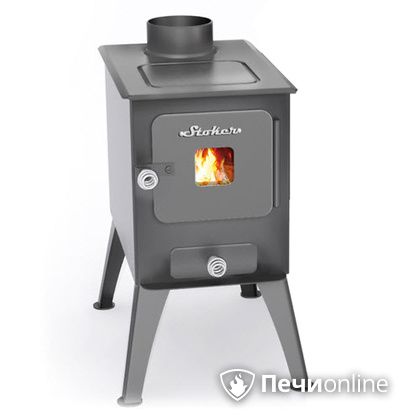 Печь-буржуйка Ермак садовая со стальной плитой со стеклом в Бронницах