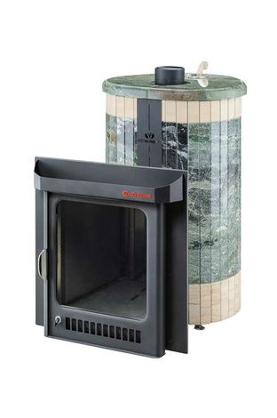 Печь для бани Ферингер  Оптима ПФ ("Окаменевшее дерево" перенесённый рисунок+Жадеит) в Бронницах