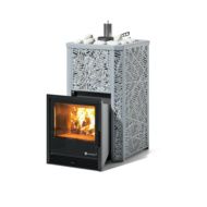 Дровяная печь-каменка ИзиСтим Ялта 15 (Хохлома), AISI 430