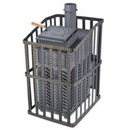 Дровяная банная печь Гефест ЗК Ураган-18 дверца без стекла сетка-каменка