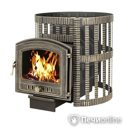 Дровяная банная печь Везувий Легенда Ковка 22 (224) чугун в Бронницах