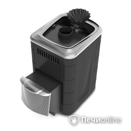 Дровяная банная печь TMF Гейзер Мини 2016 Carbon закрытая каменка нержавеющая дверь антрацит в Бронницах