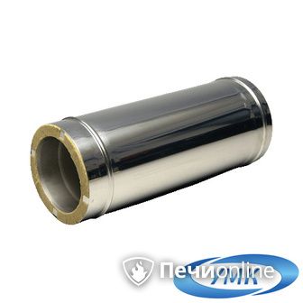 Дымоход УМК Сэндвич-труба 0.5м 140х200 Н+Оц 0.5мм 0.5мм по воде в Бронницах