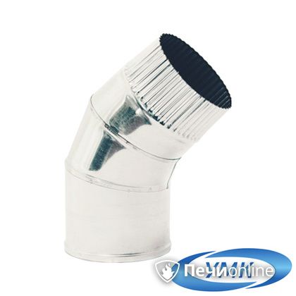 Дымоход УМК Отвод 135° D100 1.0мм нержавейка в Бронницах