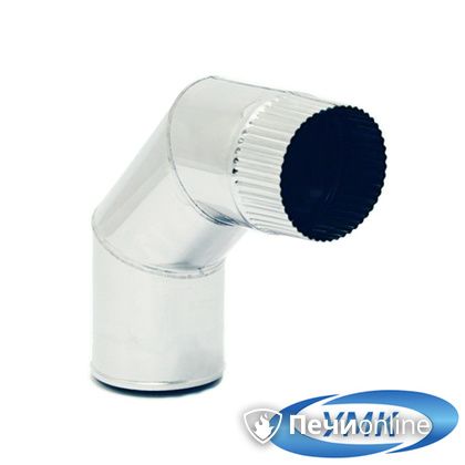 Дымоход УМК Отвод 90° D115 0.5мм нержавейка в Бронницах