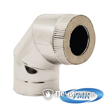 Дымоход УМК Сэндвич-отвод 90° D180х260 Н+Оц 0.5мм 0.5мм по воде в Бронницах