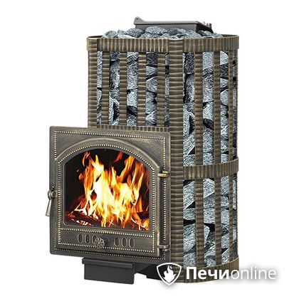 Дровяная банная печь Везувий Ураган Ковка 16 (205) с закрытой каменкой чугун в Бронницах