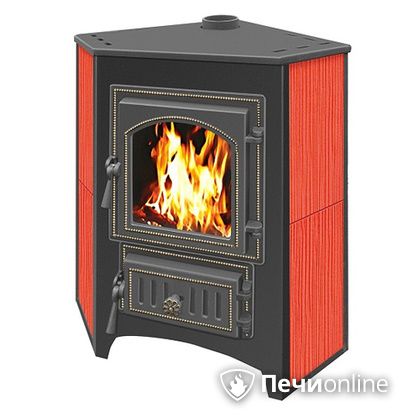 Печь-камин Везувий ПК-01(220) угловой красный в Бронницах