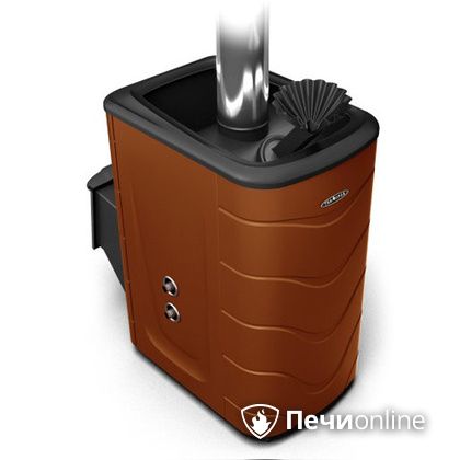 Дровяная банная печь TMF Гейзер 2014 Inox с теплообменником терракота в Бронницах