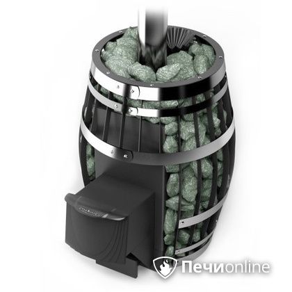 Дровяная банная печь TMF Саяны XXL 2015 Inox с закрытой каменкой и теплообменником дверь антрацит в Бронницах