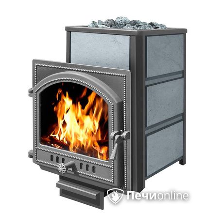 Дровяная банная печь Везувий Легенда 22 (205) в талькохлорите чугун в Бронницах