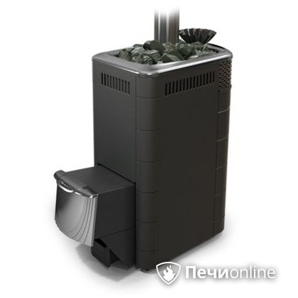 Дровяная банная печь TMF Гейзер XXL 2017 Inox дверь из нержавейки закрытая каменка антрацит в Бронницах