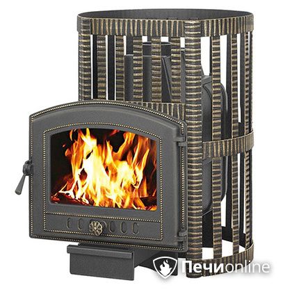 Дровяная банная печь Везувий Легенда Ковка 28 (224) чугун в Бронницах