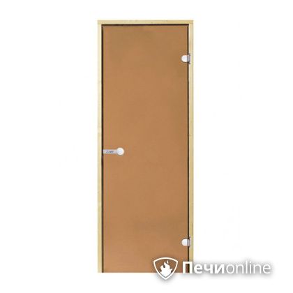 Дверь для бани Harvia Стеклянная дверь для сауны 7/19 коробка сосна бронза  D71901М в Бронницах